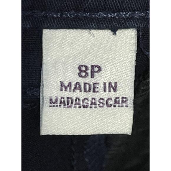 Gloria Vanderbilt Pants Womens 8P Petite Navy Violet Capri Stretch Button Hem - Picture 11 of 14